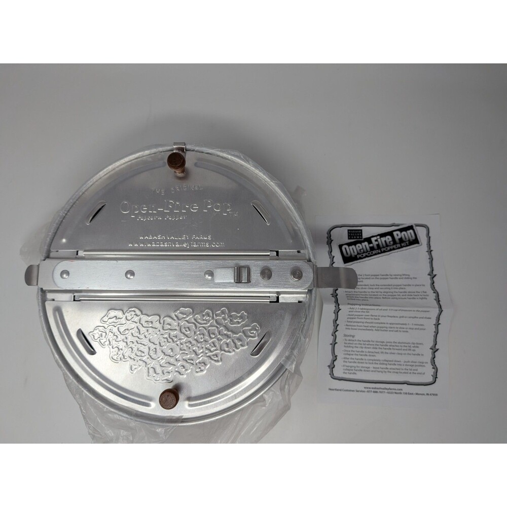 Wabash Valley Farms Open-Fire Pop Campfire Popcorn Popper Kit 4Qt Camping New